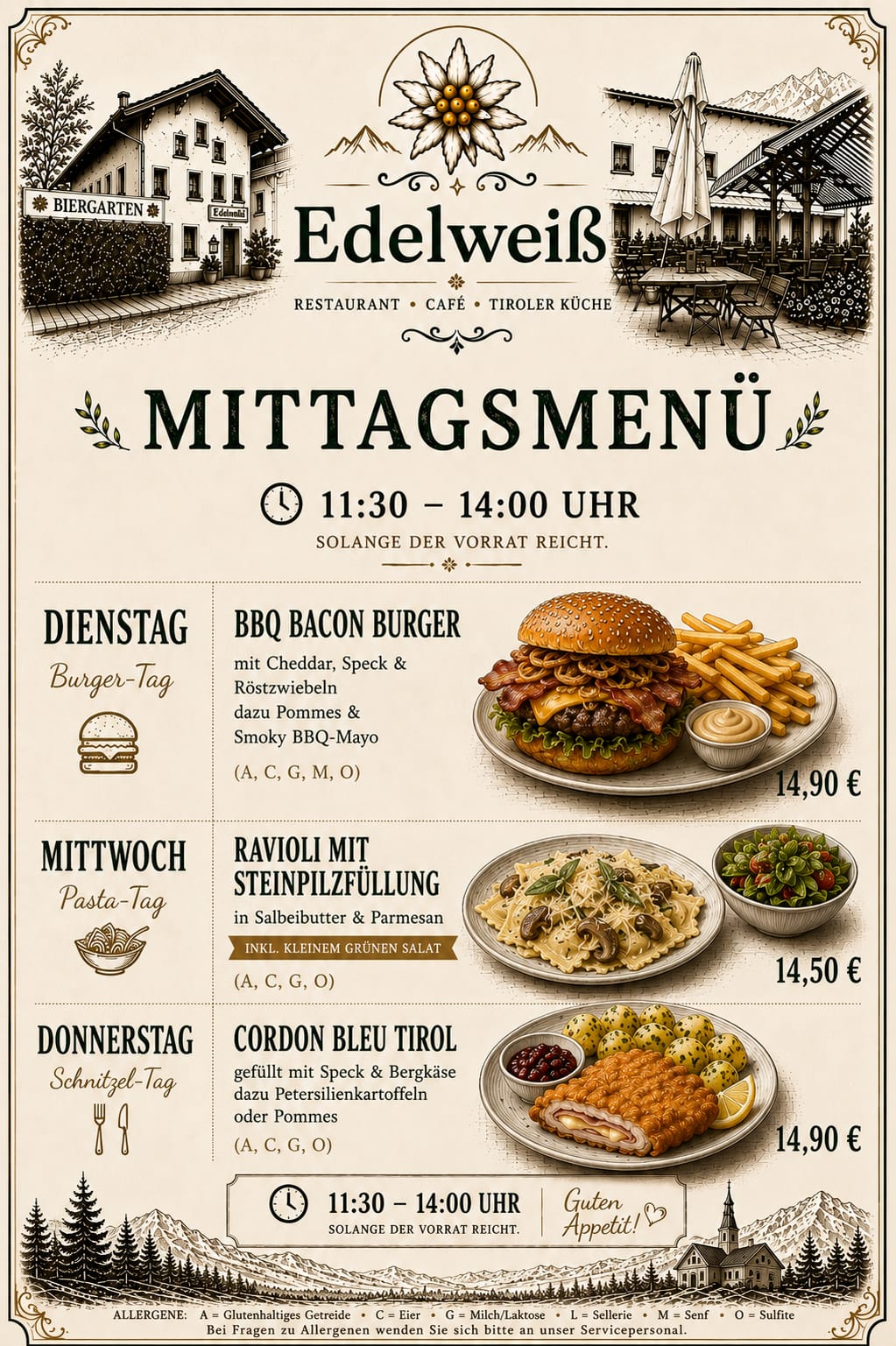 Mittagsmenü Woche 1